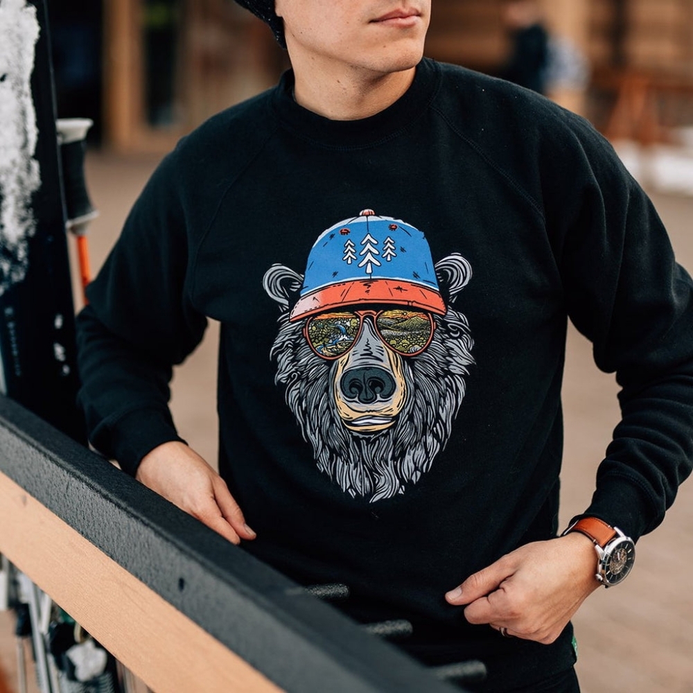 Wild Tribute Miami Vice Appalachian Black Bear‎ Sweatshirt Size Medium NEW
